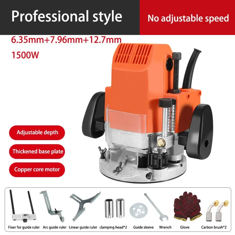 High Power Woodwork Trimmer 6-Speed Adjustable Woodworking Carving Machine Multifunctional Wood Tenoning Electric Router