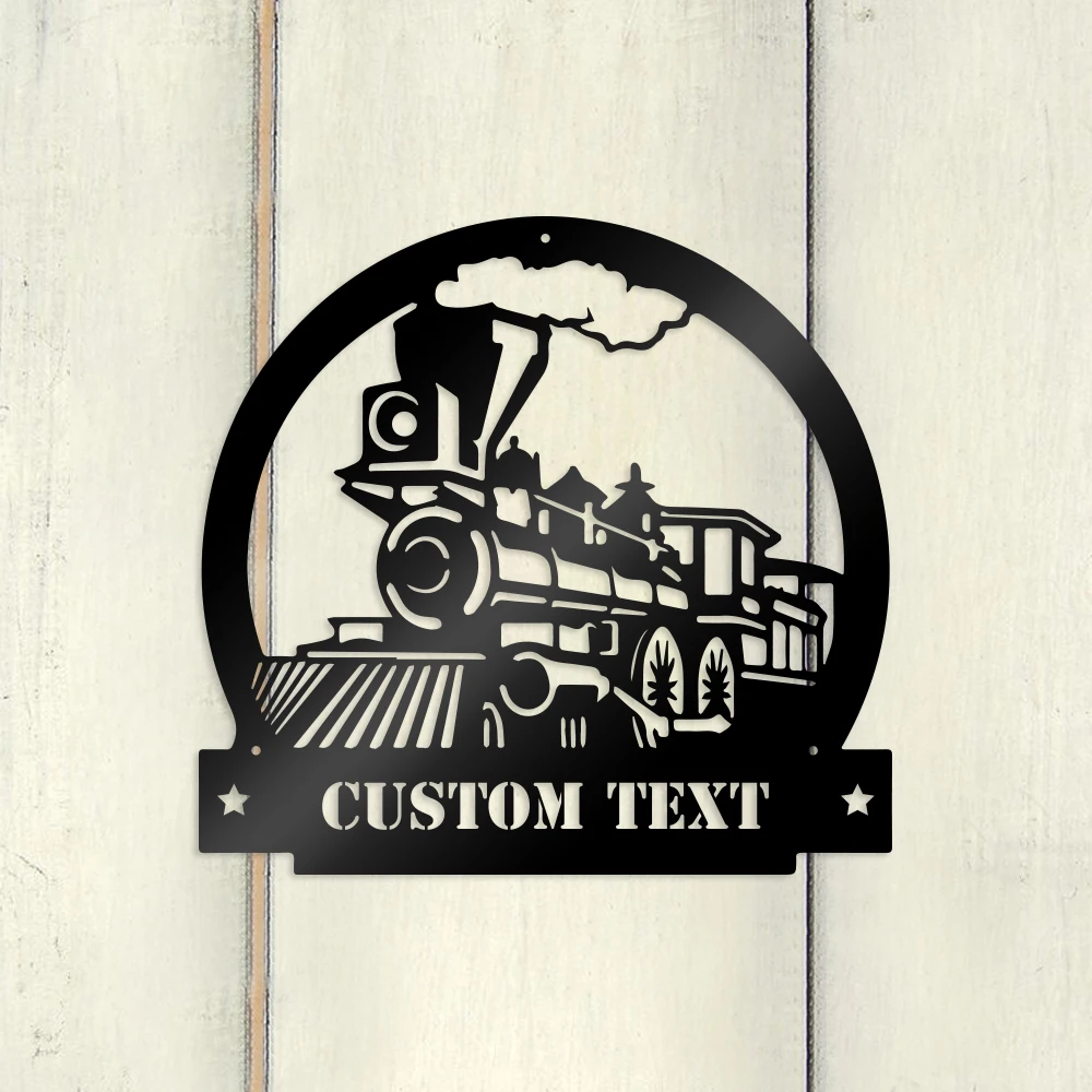 

1pc train roundness New Customized Name Metal Wall Signs Iron Wall Plaque For Wall Decor