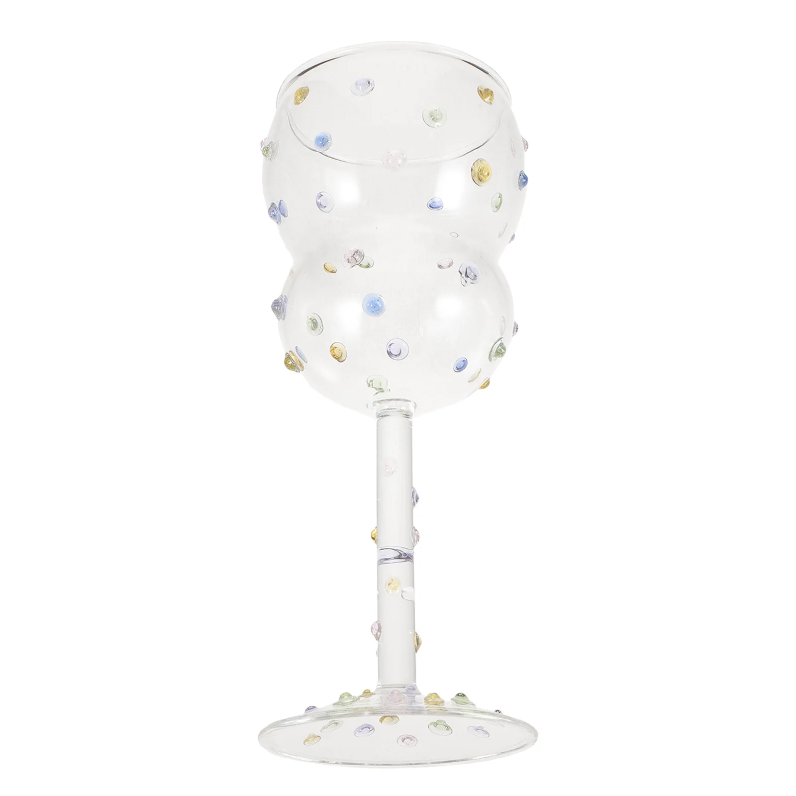 

Reusable Wine Goblet Glass Cup Decorative Goblets Colorful Dots Linen Texture Bar Party Glass Goblet Wine Glasses