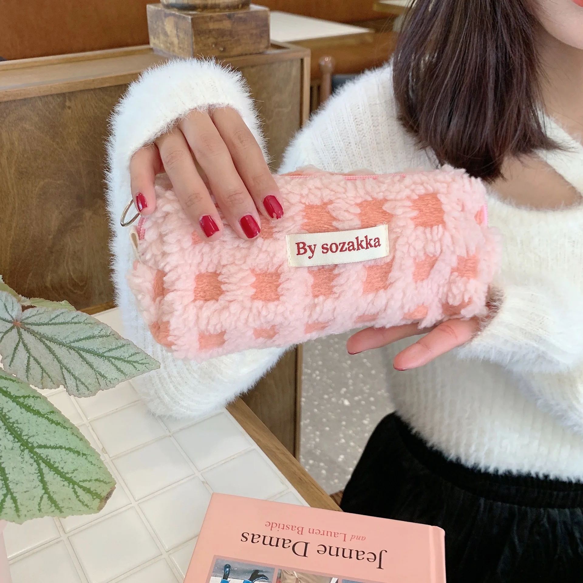 2023 Kawaii Plush Travel Cosmetic Lipstick Purse Storage Bag Women Makeup Handbags Cute Pencil Cases School Stationery Pouch Bag