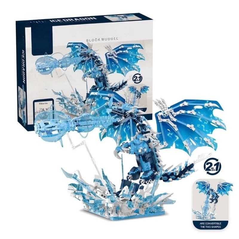 Klocki konstrukcyjne GSF MOC ICE Frie Dragon, model do składania, zabawka dla dzieci, gra DIY, dekoracja na biurko do domu