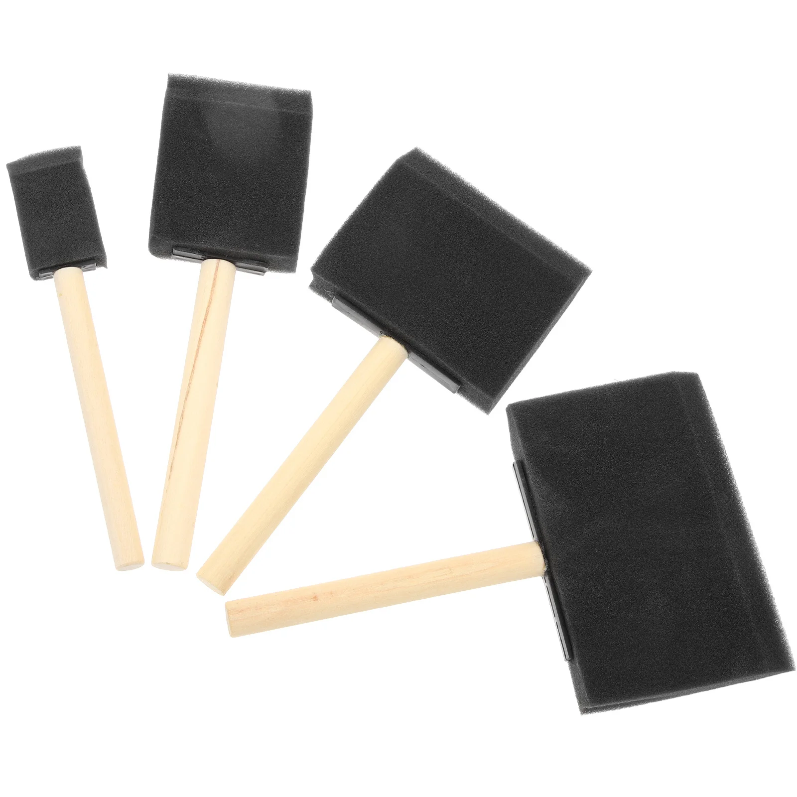 مجموعة من 3 مجموعات من فرش الطلاء، فرشاة إسفنجية بمقبض خشبي للرسم، فرش طلاء رغوية، تطبيق سلس، فن الورنيش السهل #4