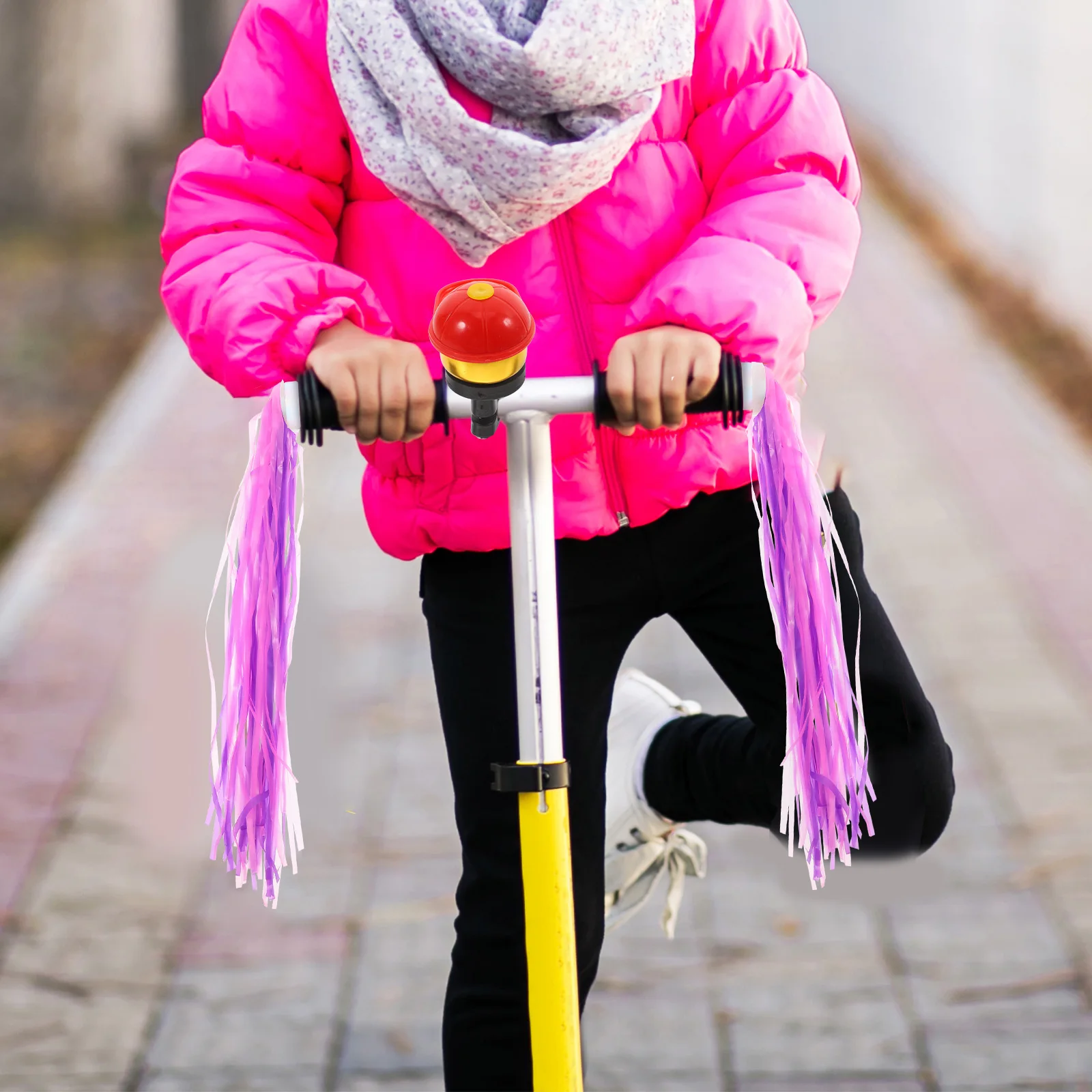 

4 Pcs Set Scooter Bike Handlebar Basket Bell Accessories Kids Woven Baskets Handlebar Bell Streamers Durable Storage