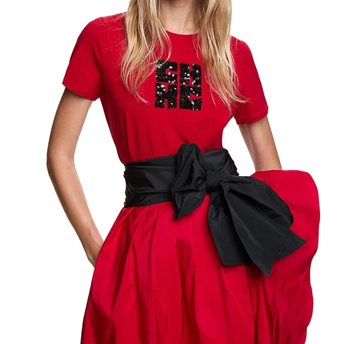 Imagen 2 del producto 2025 nuevas camisetas de mujer de manga corta con cuello redondo, camisetas informales de algodón con diseño de lentejuelas y temperamento para mujer, camisetas de verano para mujer