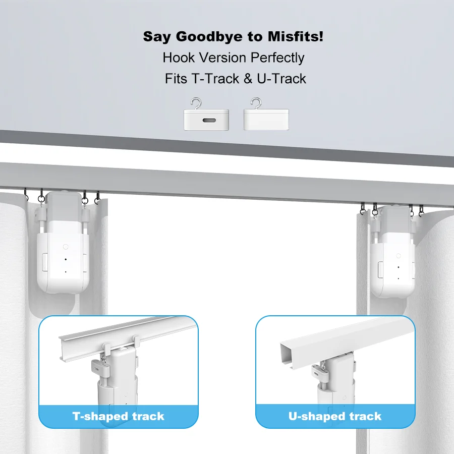 New Update WIFI Automatic Electric Smart Curtain Opener Drive Motor Support Alexa Google Voice Control （With Remote Control ）