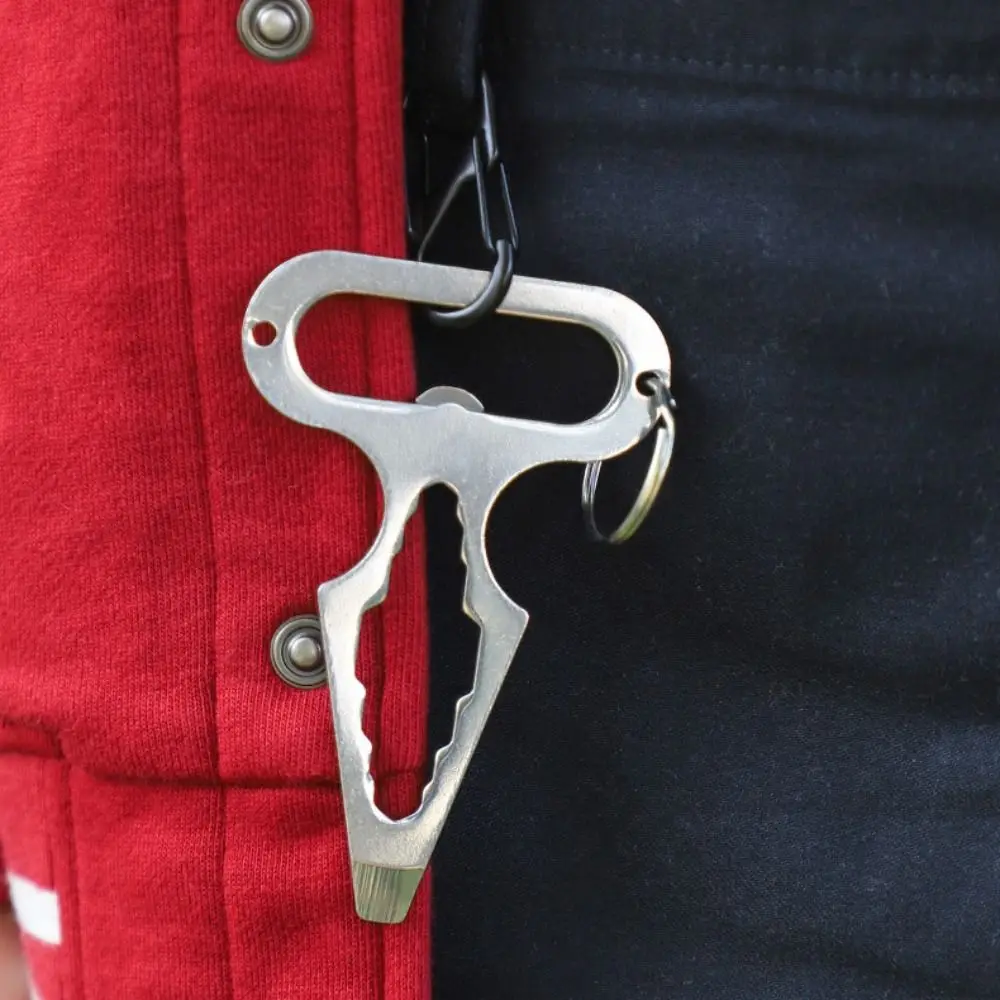 Stainless Steel Multi-purpose Wrench Small Wear-resistant Repair Wrench with Keychain Durable Camping Tool Wrench
