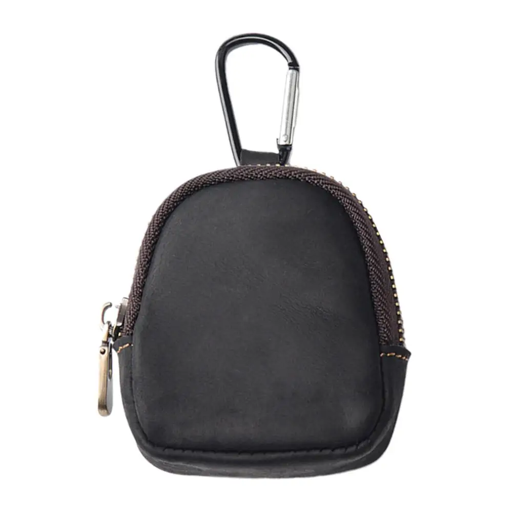 Mini PU lederen portemonnee met karabijnhaak Retro portemonnee sleutelhanger Oortelefoon opbergtas Draagbare lippenstiftzakje met riemclip