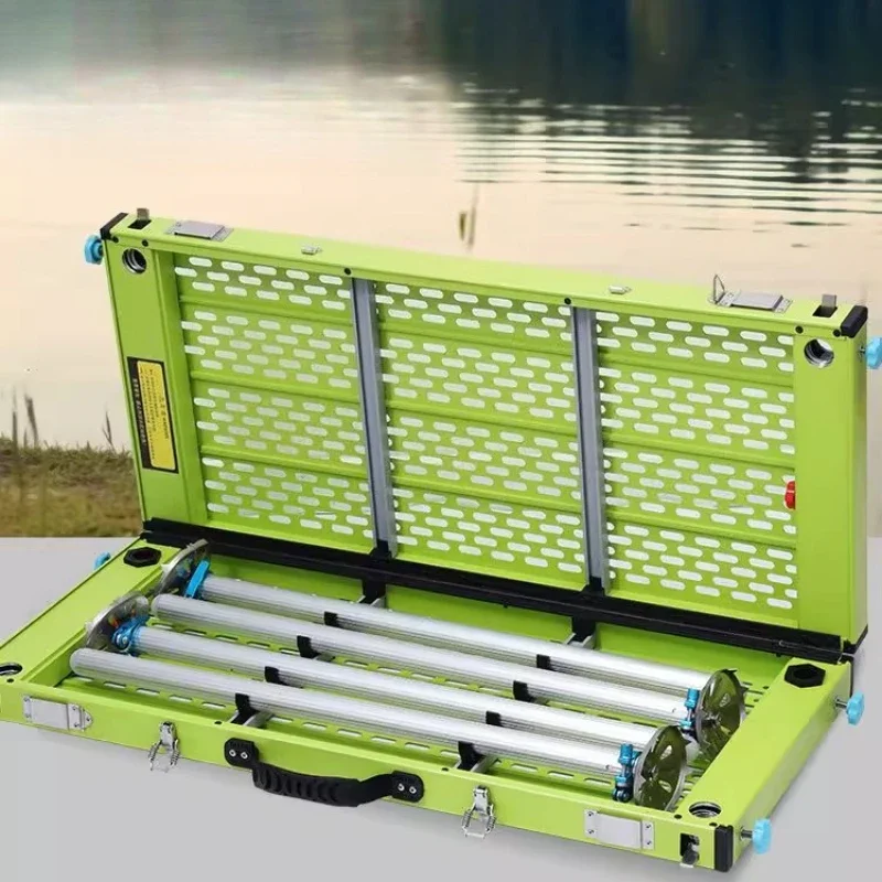 

Large and small fishing platform aluminum alloy outer eight free dismantling hollow fishing platform fluorescent green