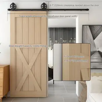 CCJH 2件組黑色穀倉木拉門滾輪吊架套件(含配件,不含軌道/不含門),可訂製 8 最佳銷售 滑動門輪 - №5