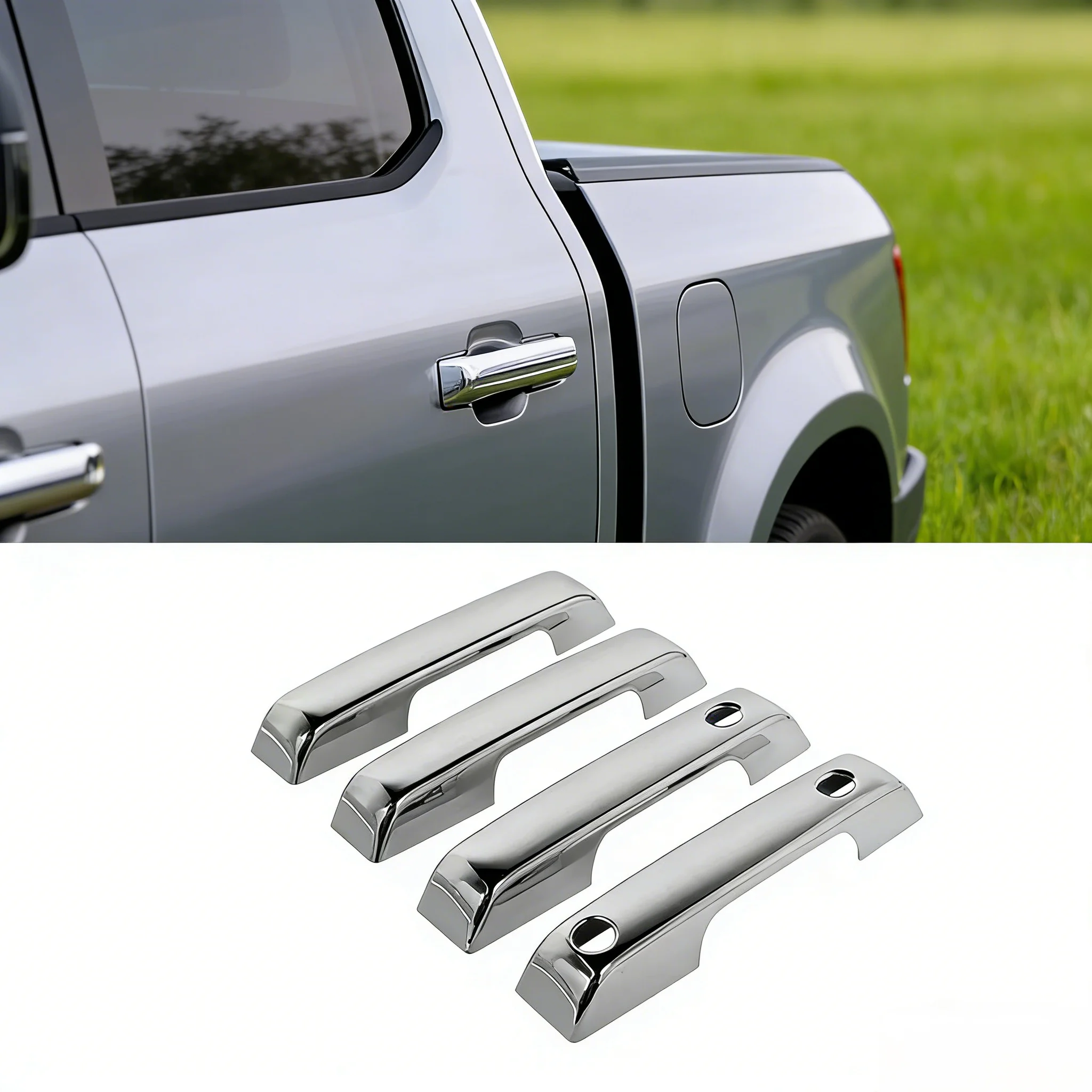 

Car Door Handle Cover Trim For Ford F150 2021 2022 / F-250 F-350 Super Duty 2023-2025 Black/Chrome Car Styling Accessories