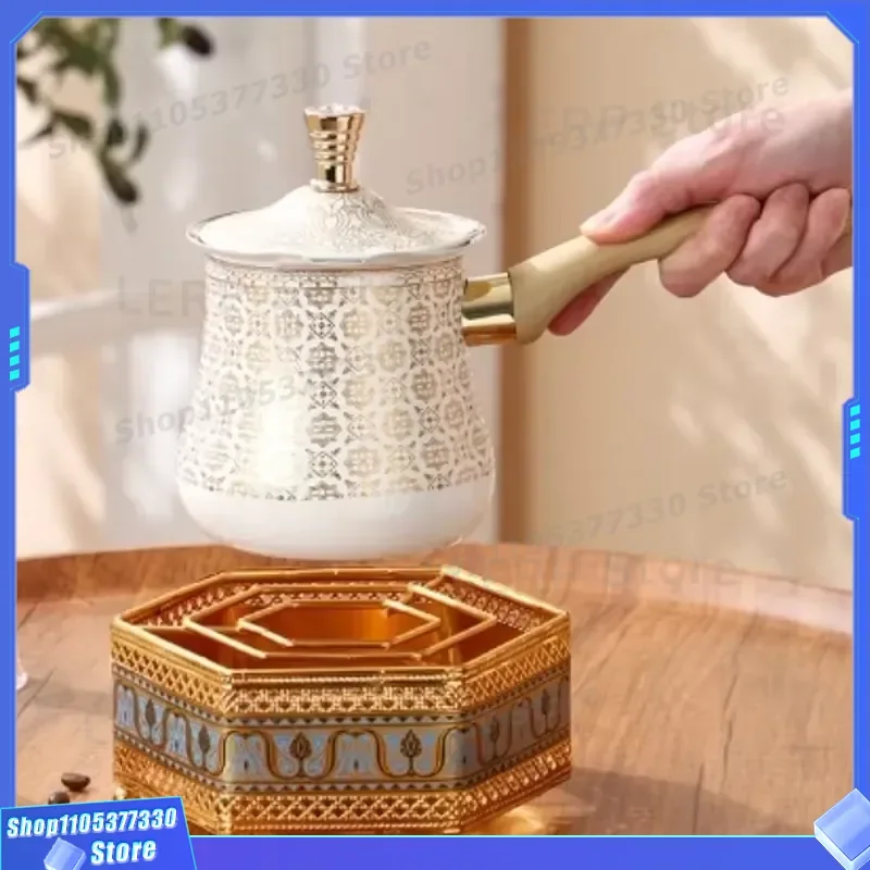 Turkish Coffee Pot Stainless Steel Arabian Cezve Premium Kitchenware for Home Hotel Brewing Traditional Arabic Coffee Maker