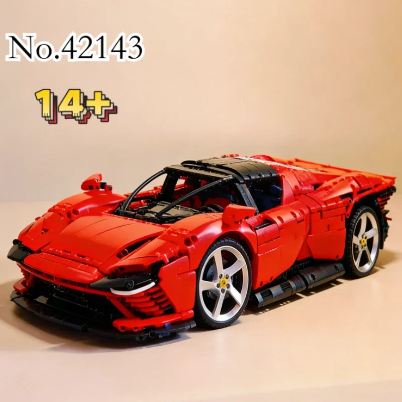 3778PCS MOC Technical 1:8 Red SP3 Supercar Building Blocks Set Model Collectible Display Assembly Toy Birthday Gifts for Boys