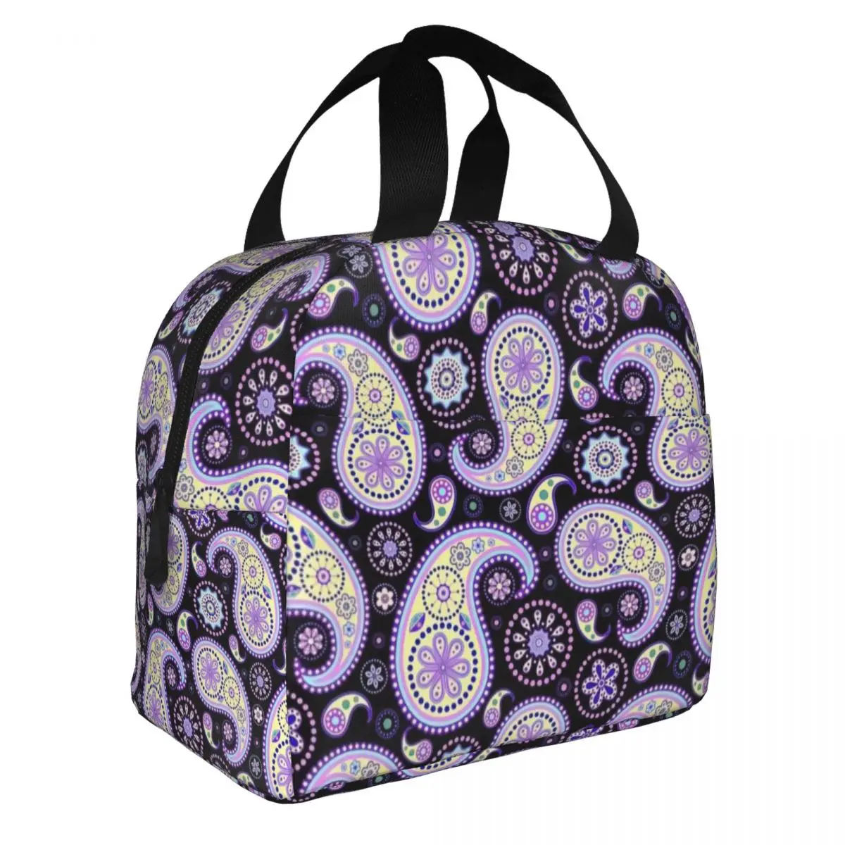 

Paisley Drawing Lunch Bento Bags Portable Aluminum Foil thickened Thermal Cloth Lunch Bag for Women Men Boy