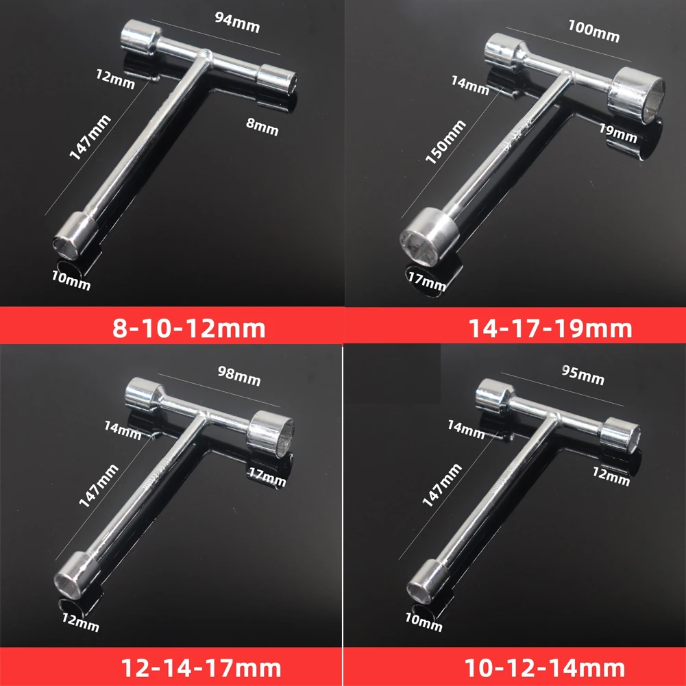 T Handle Bicycles 3 Way Hex Socket Wrench 8mm 9mm 10mm 12mm 14mm 17mm 19mm Socket Spanner For Cycling Repair Wrenches Hand Tools view 6