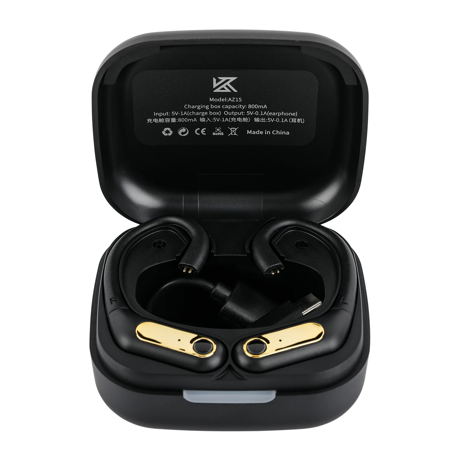 Preordine KZ AZ15 Modulo wireless QCC3046 con gancio per l'orecchio wireless 5.2 compatibile con Bluetooth con custodia di ricarica