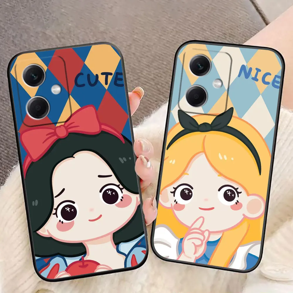 Beautiful D-Disney Princess Phone Case For Redmi NOTE 13 12 12S 11 11T 11S 10 9 9S 8T 8 7 PRO PLUS 4G 5G Case Funda Shell Capa