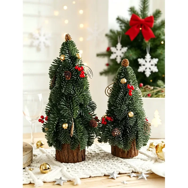 SPRING PLANTING Small Standing Christmas Tree Table Furnace Decoration Holiday for Christmas Decoration