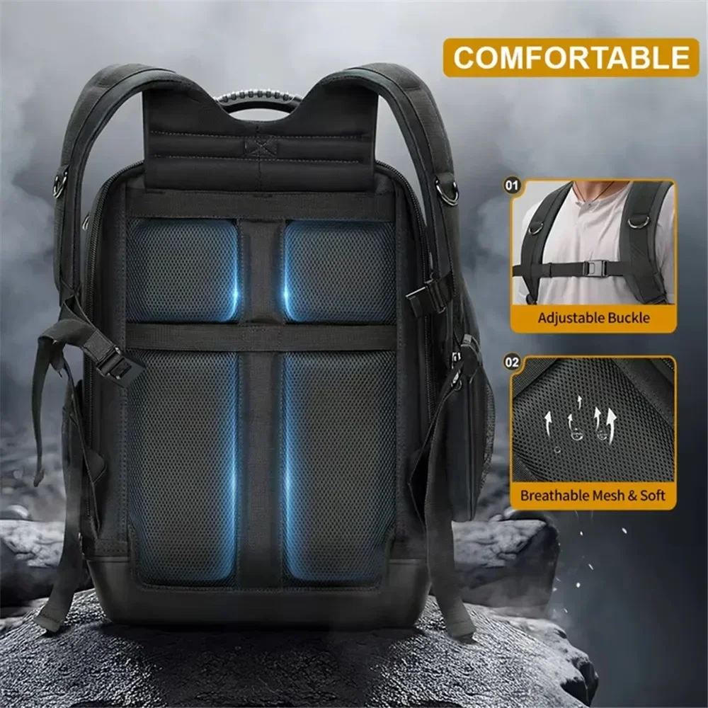 Heavy Duty Padded Tool Backpack WINHUNT 2025 New (Plastic Bottom) for Tool Bag Storage Gift for Electrician Men