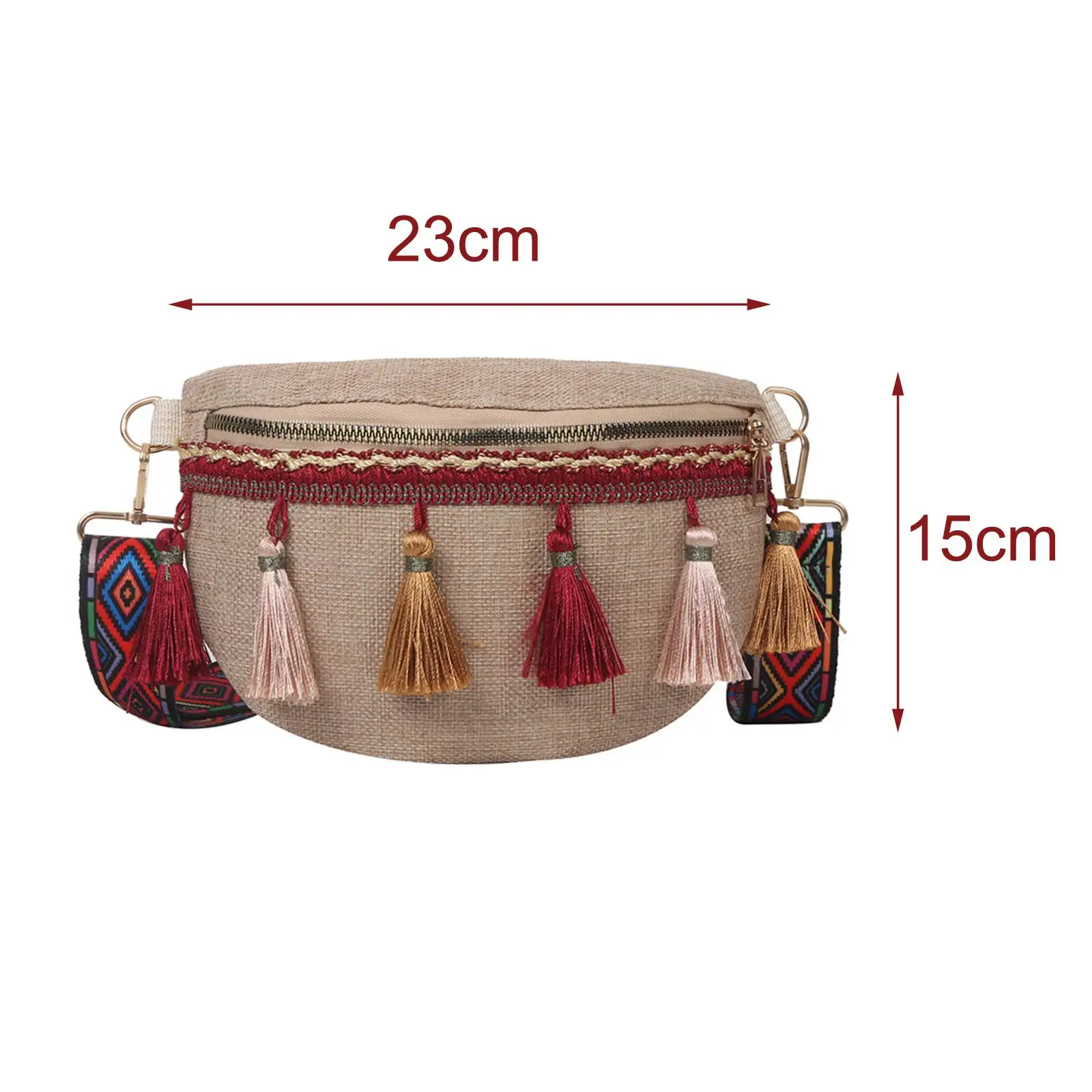 Boho Fanny Pack Fashionable Satchel Bag Ethnic Crossbody Bag Belt Bag Waist Bag for Festival Beach Commuting Holiday Travel