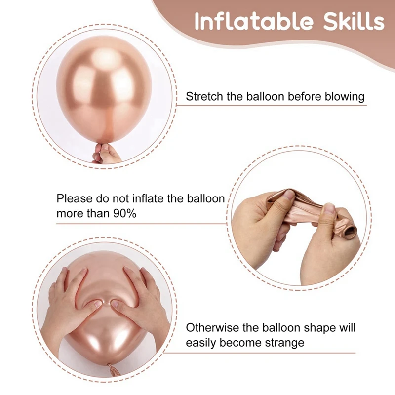 طقم بالونات معدنية ذهبية وردية ، إكليل قوس ، حلويات ، لاتكس ، 12 بوصة ، من من من من من من من من الذهب الوردي