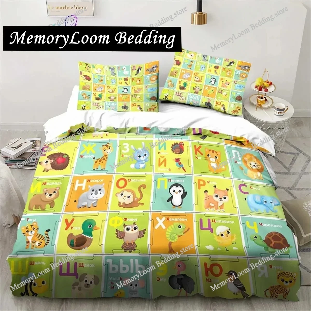 

Educational Alphabet Bedding Set Single Twin Full Queen King Size Bed Set Adult Kid Bedroom Bedding Gift Home Textileextile