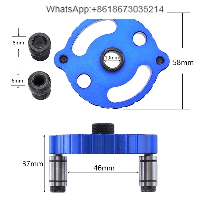 6 8 10mm Dowel Jig Self-centering Vertical Pocket Hole Jig Locator Hole Puncher Aluminum Alloy Drill Guide for Wood