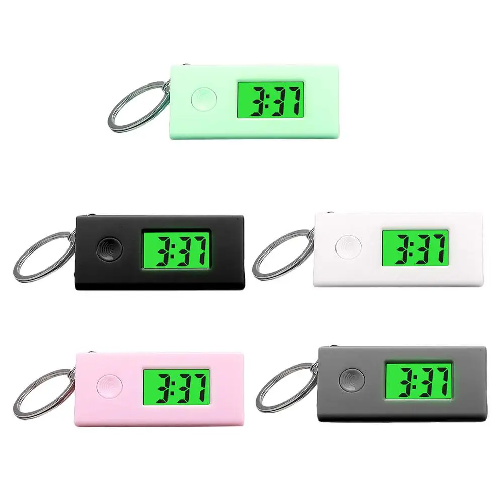 5 Pcs Silent Digital Watch Hanging Student Key Ring Keychain Electronic Component Luminous Large Display