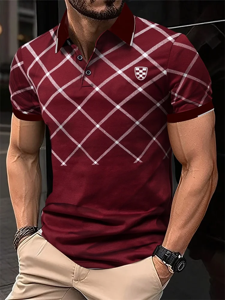 

Golf Men's Polo Shirt Breathable Casual Sports Outdoor Polo Shirt Summer Tennis Printed Fashion Short Sleeve T-Shirt