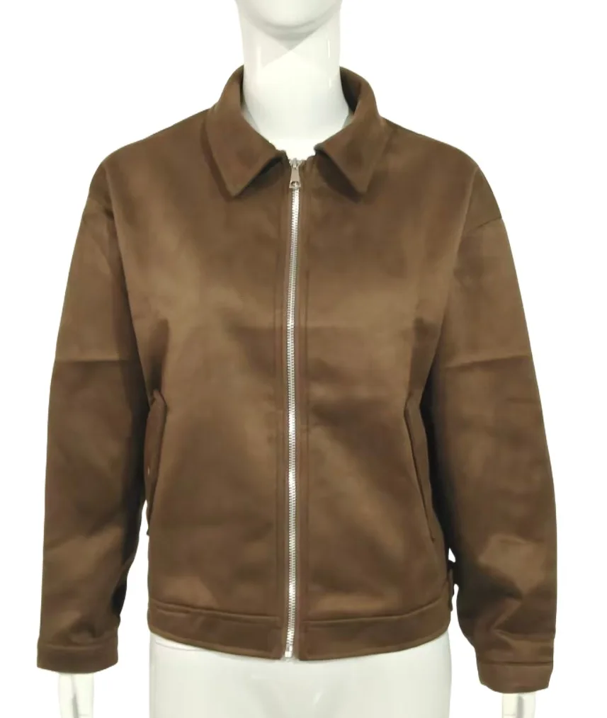 Neue Herbst Mode Casual Lange Hülse Drehen-unten Kragen Zipper Einfarbig Slim Fit Jacke