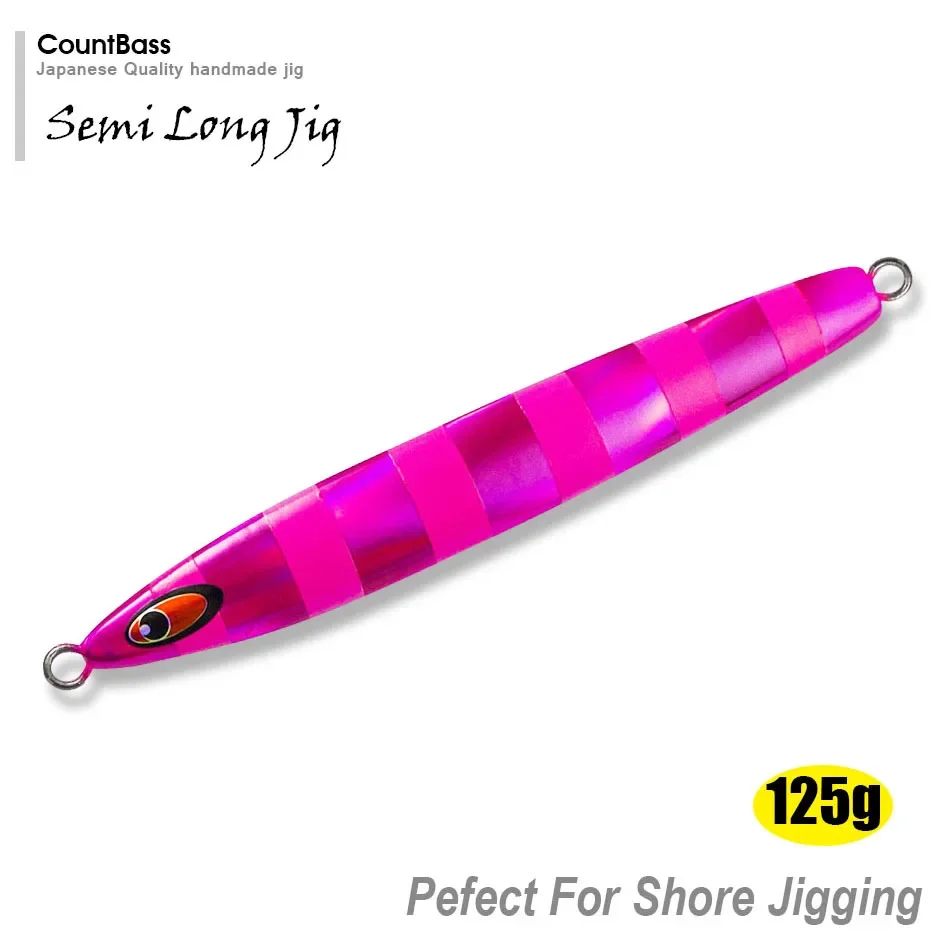 

Countbass 1pc 125g Long Jigging Lures, Glow stripe color offered, Saterwater Slow Jig, Metal Fishing Jigs Bait