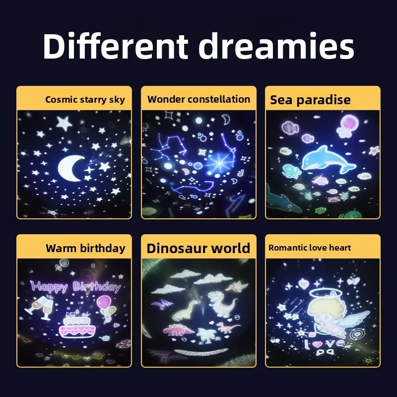 창의적인 선물 별이 빛나는 하늘 프로젝션 라이트 LED 침실 천장 회전 야간등 발렌타인데이 어린이 생일 선물