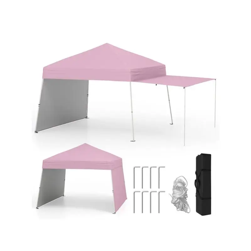 خيمة بمظلة منبثقة مقاس 14 × 9.2 بوصة - مأوى خارجي وردي للمناسبات والحفلات #1