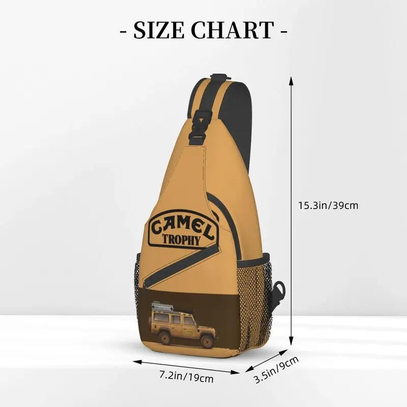 Custom Casual Camel Trophy Logo Sling Crossbody Backpack Men Shoulder Chest Bags for Travel Cycling