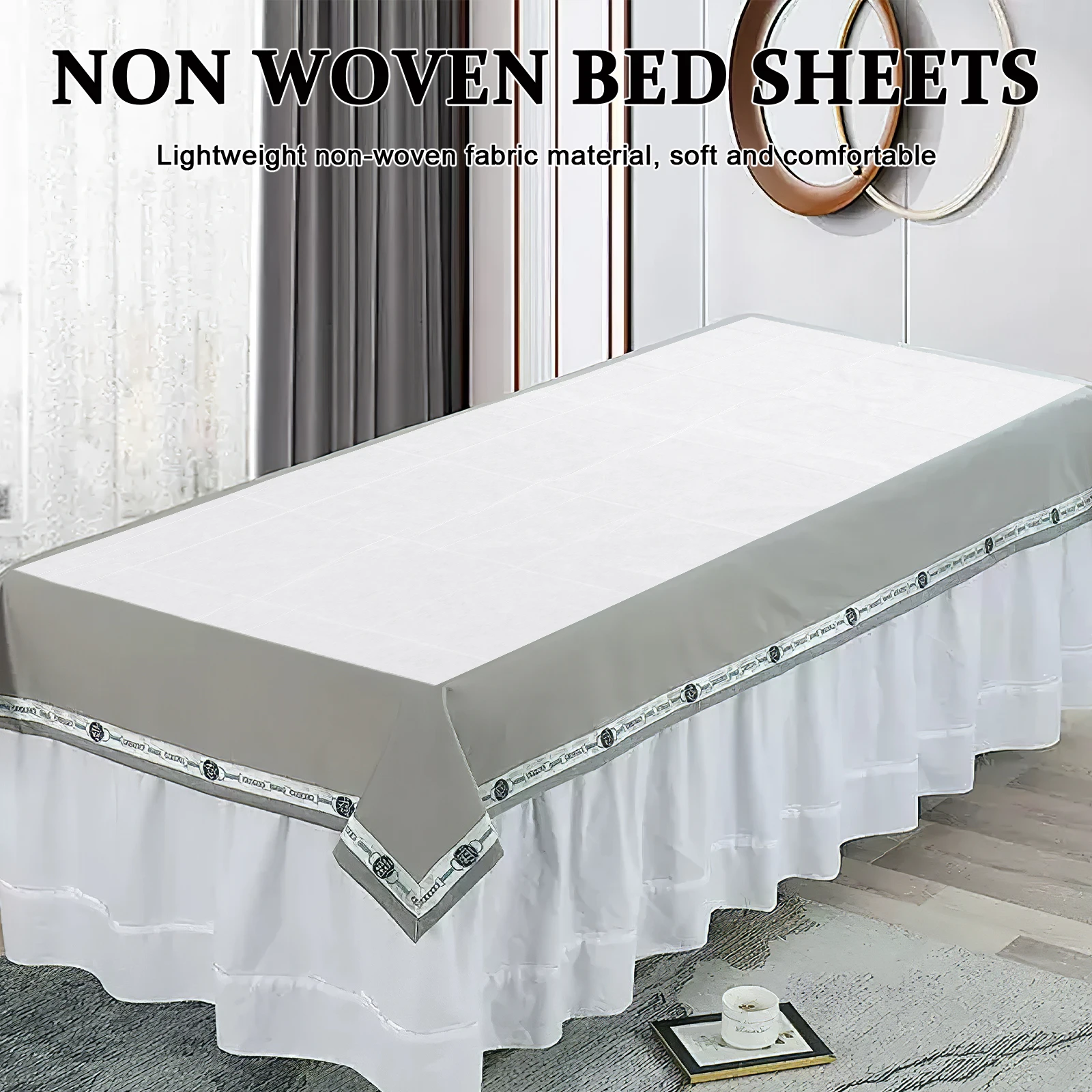 100pcs Disposable Fitted Sheets Nonwoven Fabric Massage Covers Anti Oil Bed Sheets For Spa Salon Tattoo Chiropractic Massage