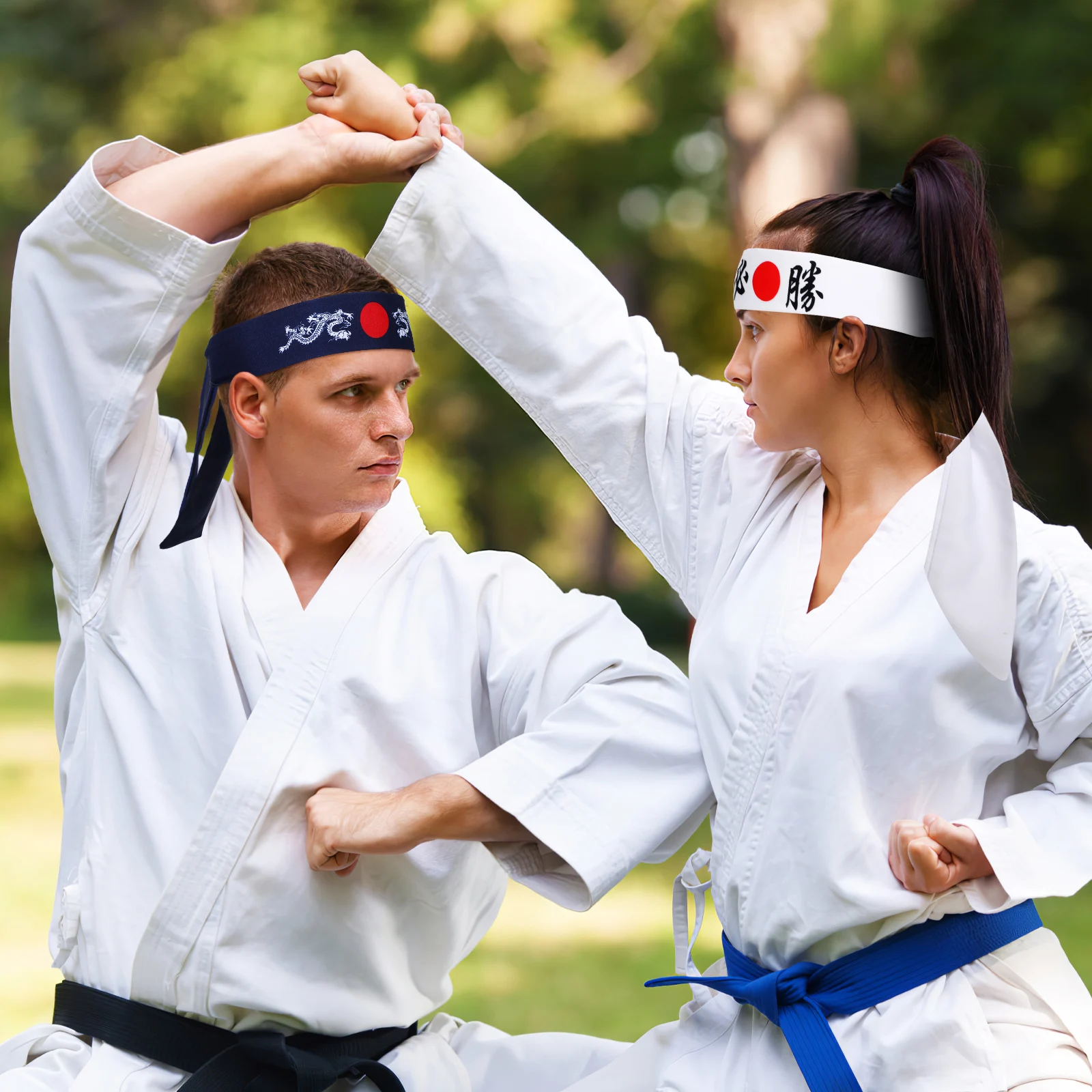 

Running Headband 2Pcs Japanese Bushido Karate Bandana for Women Sports Training Hairband Sushi Chef Trendy Japanese Style