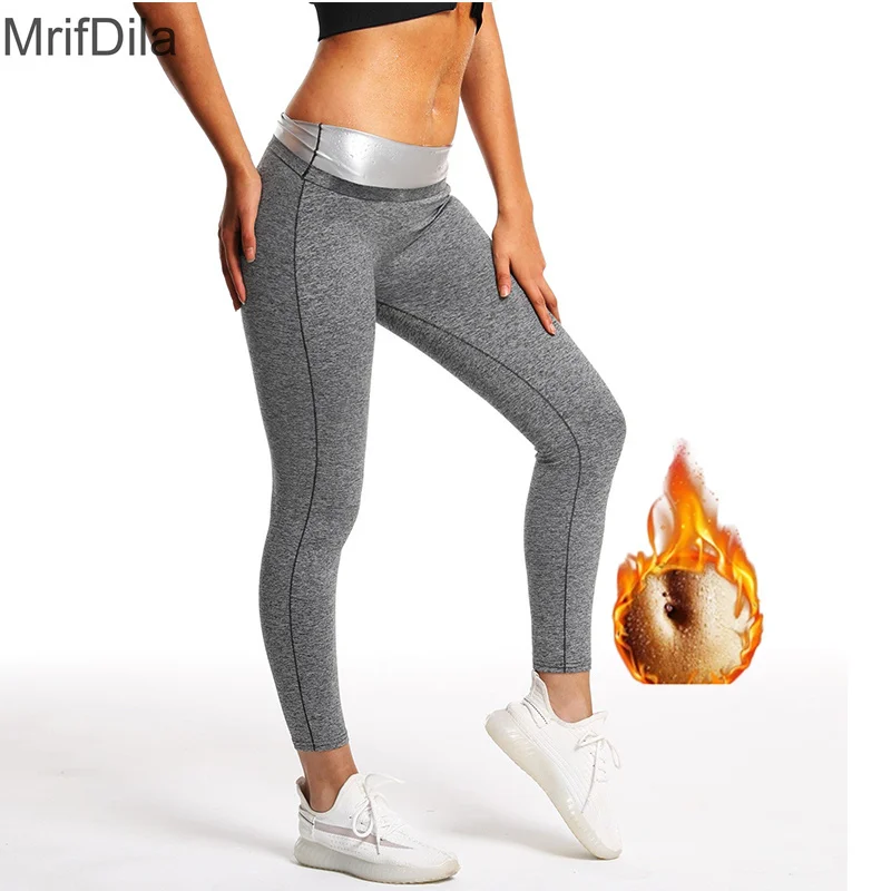 Aiithuug Silver Lined Body Shaper Leggings Polyurethane Heat Trapping Hot Sweating Pants Fat Burn Polymer Shapers Shapewear