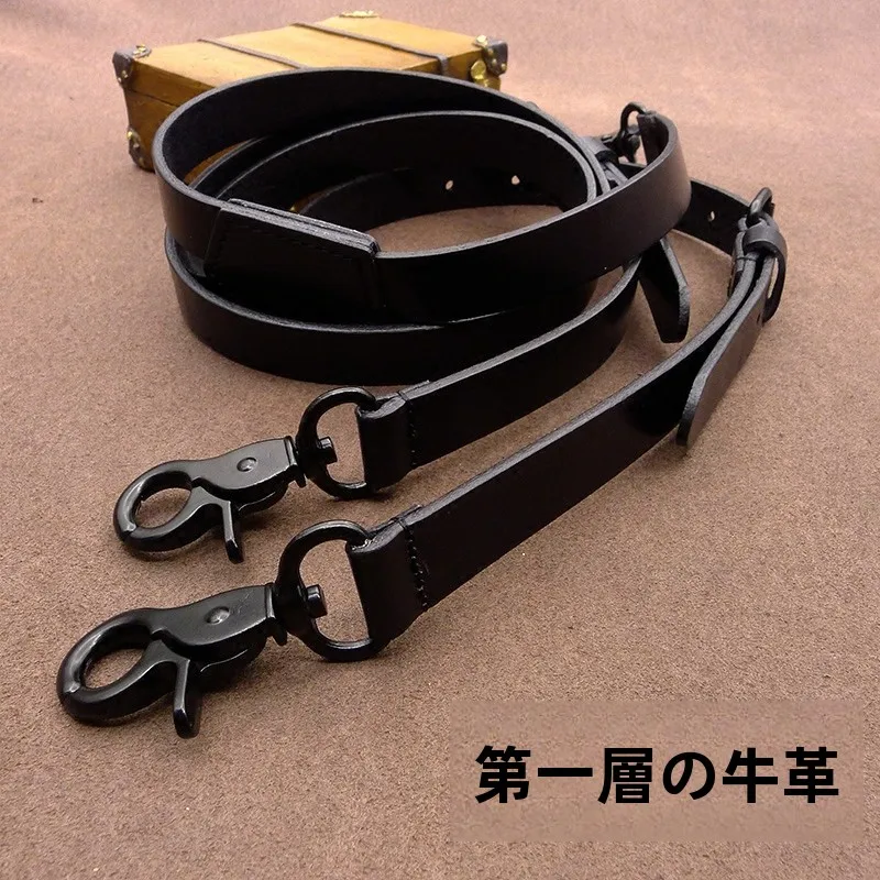 ブラックレザーベルト-カジュアル-多用途-トップレイヤー牛革-ツリーガム植物なめし革-ユニセックス-調節可能なショルダーフックバックル-トレンディ