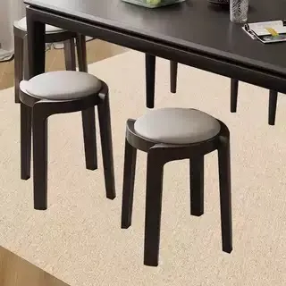 Solid Wood Stool Household Stackable Bench Dining Table Modern Simple Creative Dining Chair Light Luxury Soft Padded Small Chair