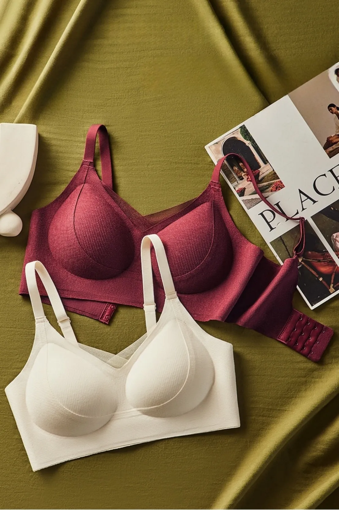 Sujetador inalámbrico sin costuras para mujer, jersey cómodo y flexible, sujetador inalámbrico sin costuras de LICRA para mujer