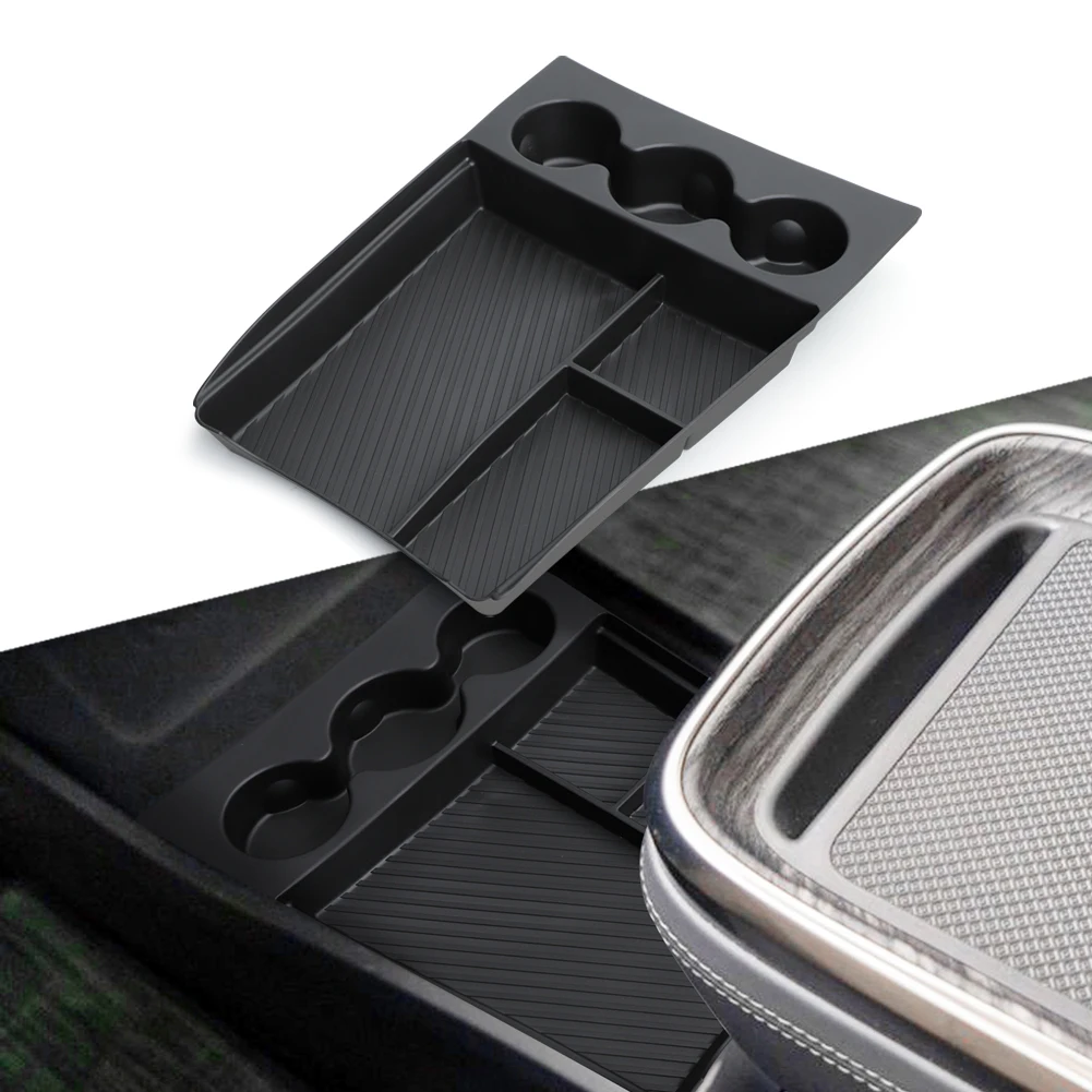 for RIVIAN R1T Center Console Storage Box TPE Car Central Lower Layer Tray Organizer Accessories Tidying