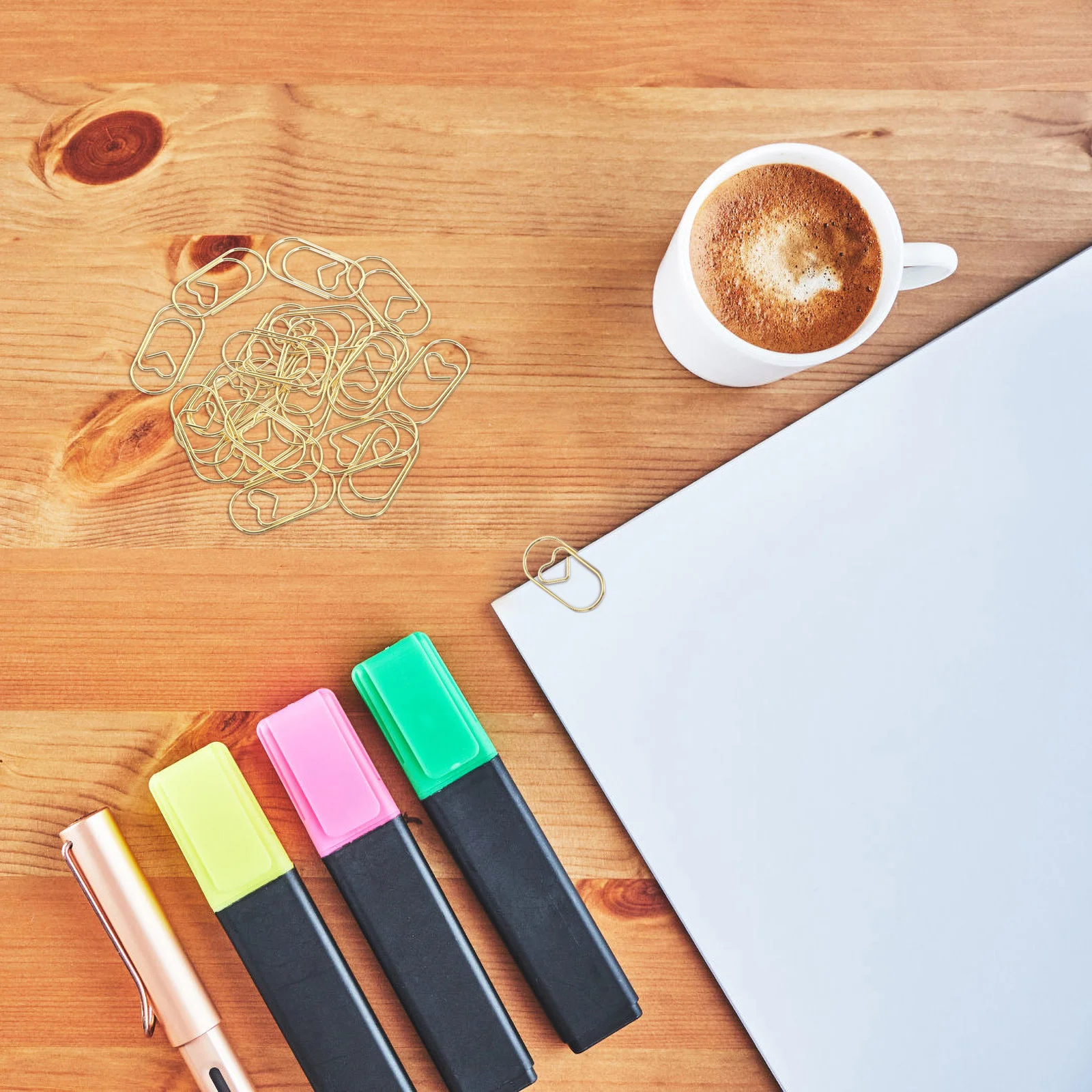 100 Pcs Mini Love Letter Folder Document Clips Knitting for Office Outdoor File Marking Decorative Metal Paper