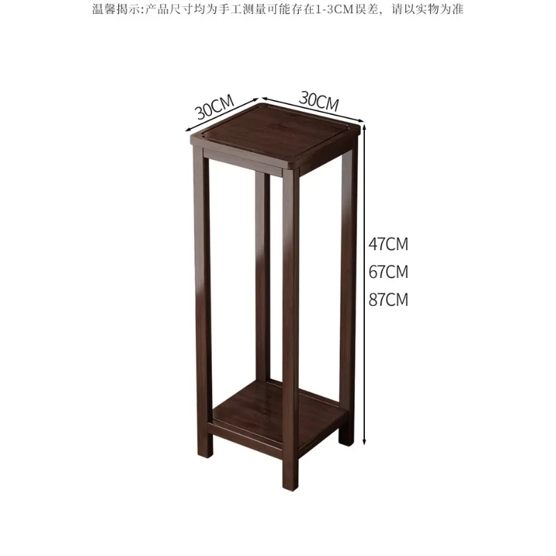 Indoor bamboo plant rack, multi-layer flowerpot storage rack, moisture-proof and durable living room balcony storage rack