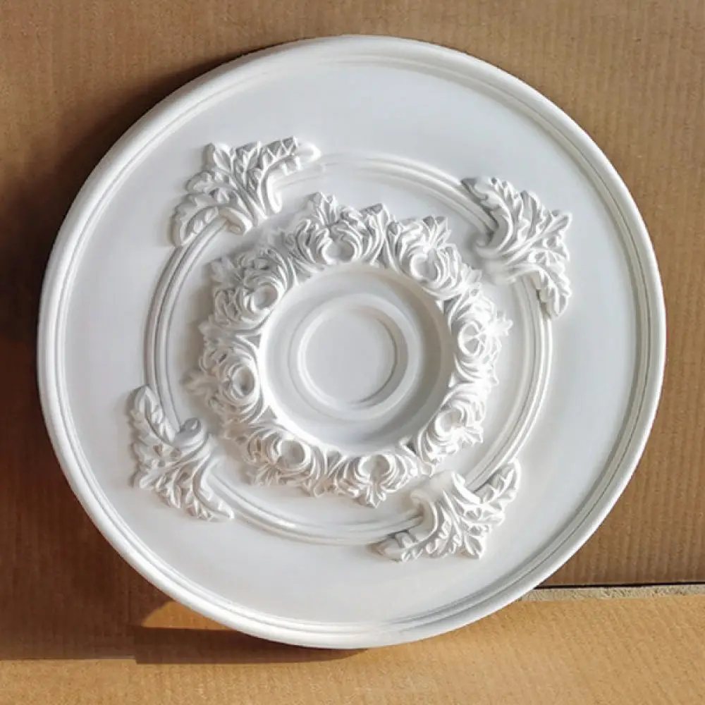 Minimalist Round PU Decorative Medallion For Jiaqi Pendant Lamp Base White Ceiling Cover Plate For Interior Home Design