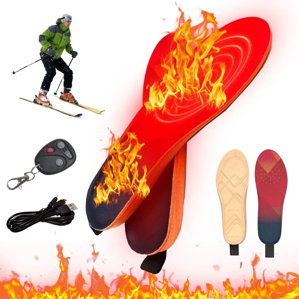 3 Heating Method Shoe Insoles Outdoor Warm In Winter Rechargeable Electric USB Heated Sockliner Customizable Heating Shoe Insert