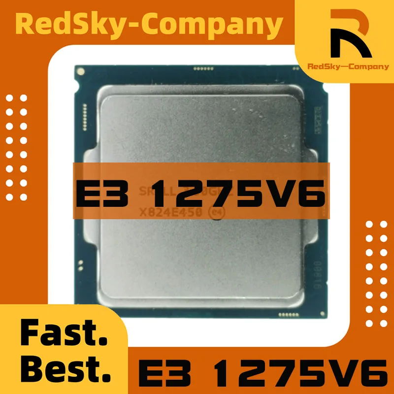 1pcs/lot Perfect test E3-1275V6 E3 1275V6 E3-1275 V6 E3 1275 V6 CPU 14nm 4 cores 8 threads 3.8GHz 8MB 73W LGA1151 processor