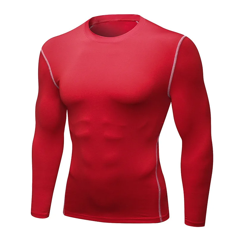 1pcs Men\'s Long-sleeved Thermal Underwear Male Thin Tight Fitting Fast Dry Elastic Fitness Tops Man Autumn Winter Sprots Wear