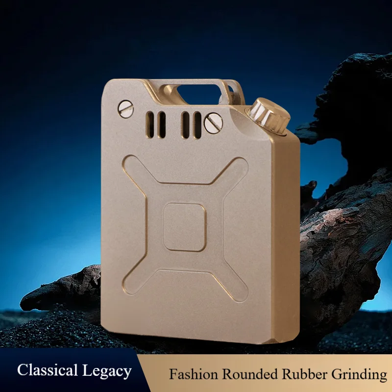 

CNC Creative Oil Drum Kerosine Lighter Mechanical Catapult Lighter 316 Stainless Steel Safety Knob Compression Ignition Lighter