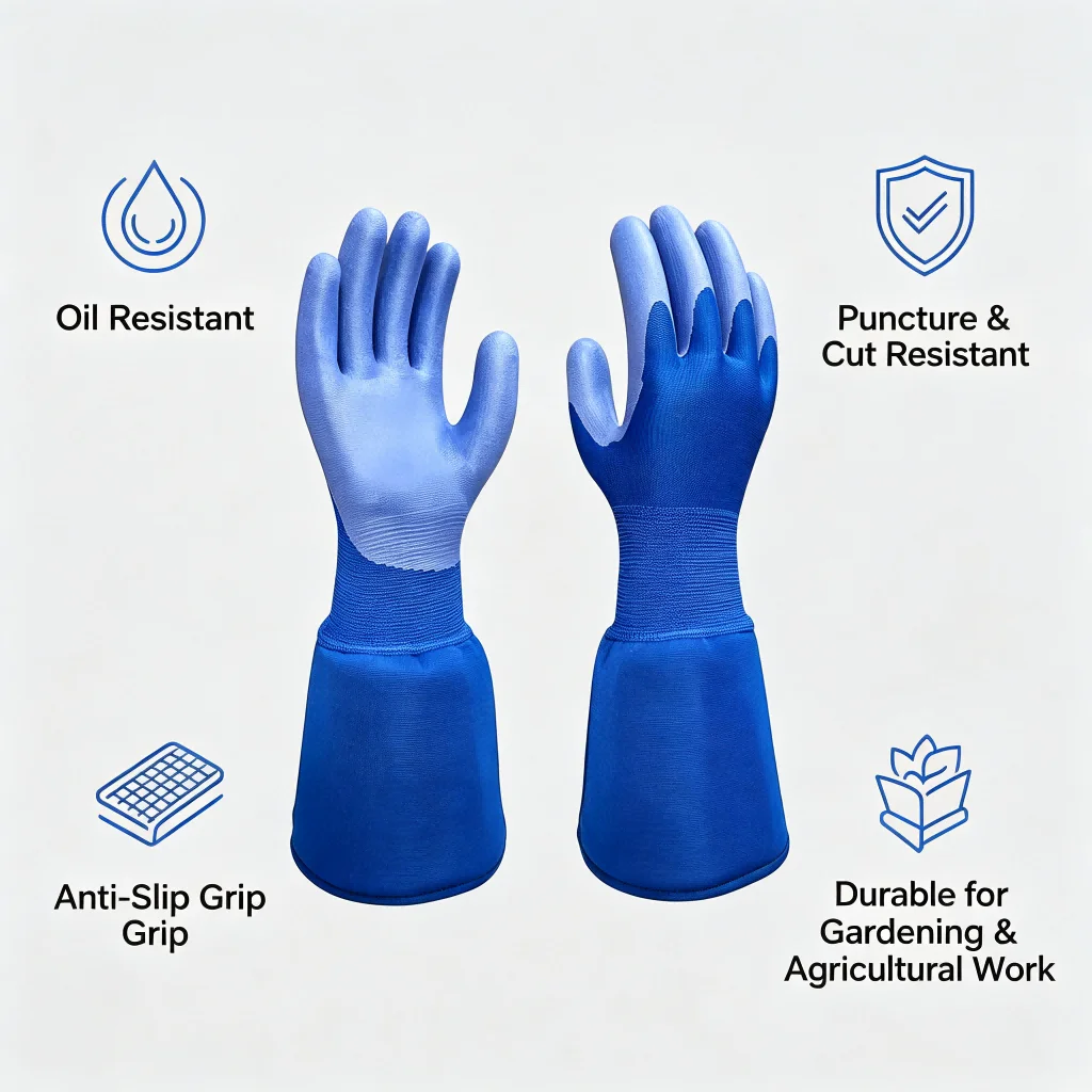 Gardening Gloves Colorful Assorted Options Slip Resistant Puncture For WaterFor Breathable Polyester Fit Most Hands