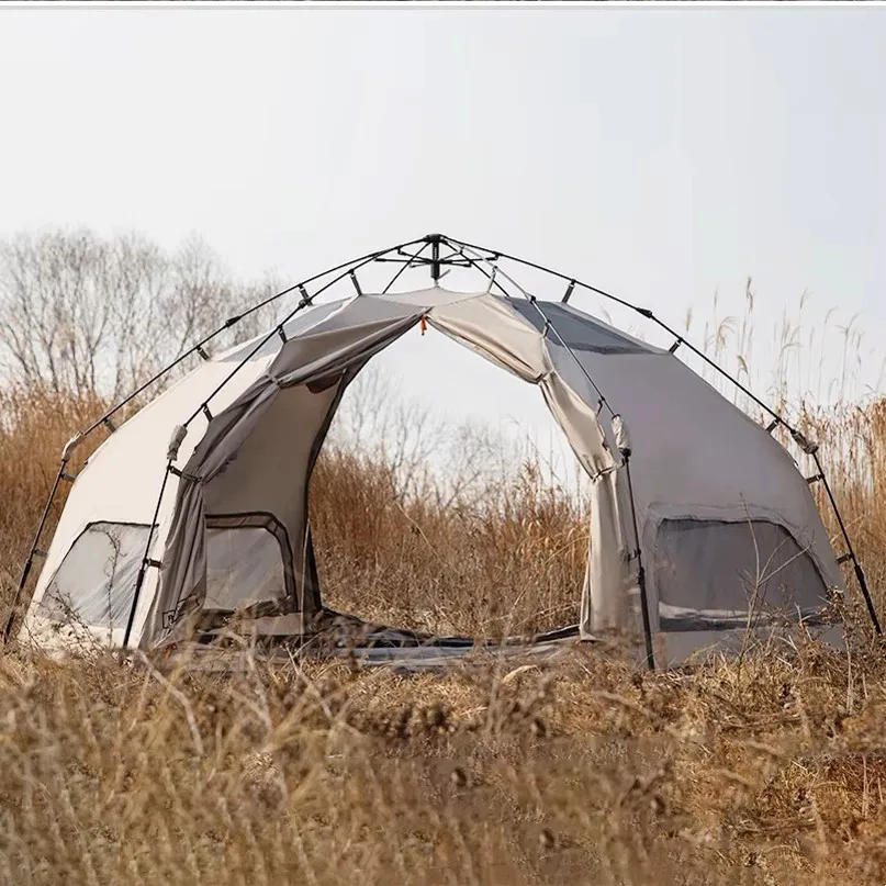 Outdoor Glamping Dome Tent With Large Space 3-4 Person All Season Half Ball Tent PU 3000 Waterproof Hiking Tent For Picnic