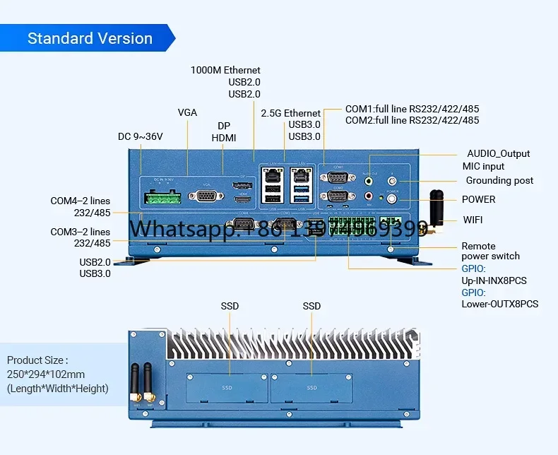 Fanless Industrial Mini PC Ruged Embedded 2xHD MI 2xCOM 2xLAN Compact Industrial Chassis with Compact Parallel Port